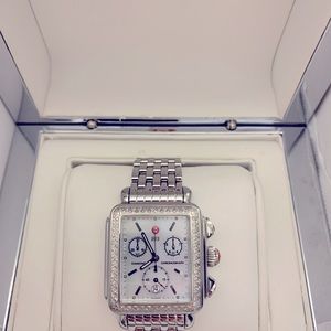 Michele Deco Diamond Chronograph Watch